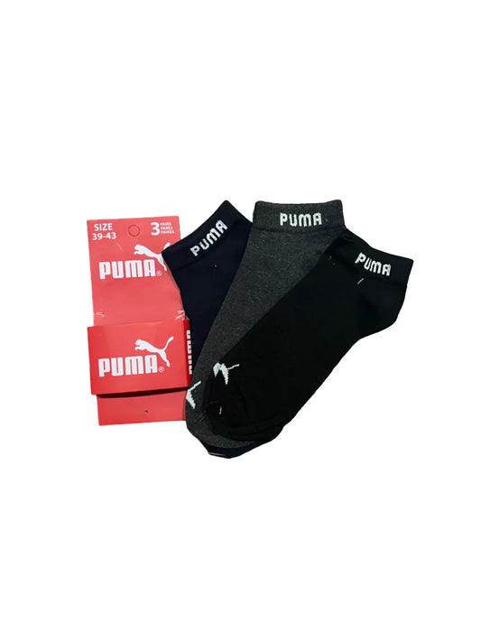 Branded PUMA Cotton Ankle Socks (Pack Of 3 Pairs)