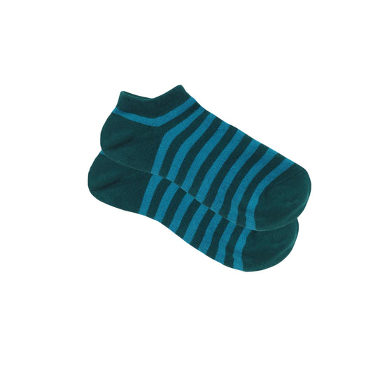 3PAIR Green Bold Stripes Ankle Socks - Premium Quality